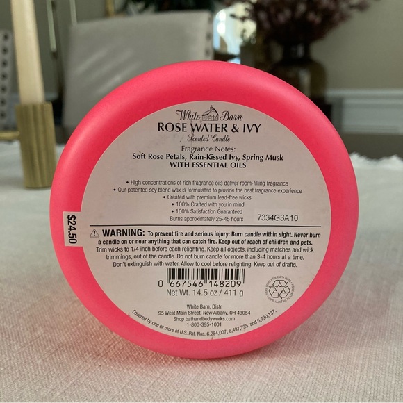 White Barn Rose Water & Ivy Candle - Picture 3 of 3